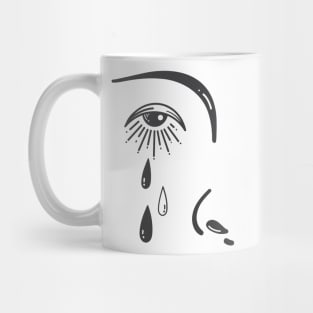 Half face line art Mug